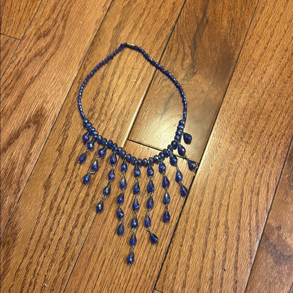 Blue sparkly mermaidcore beaded necklace w magnetic clasp (2 for $25, 3 for $30)